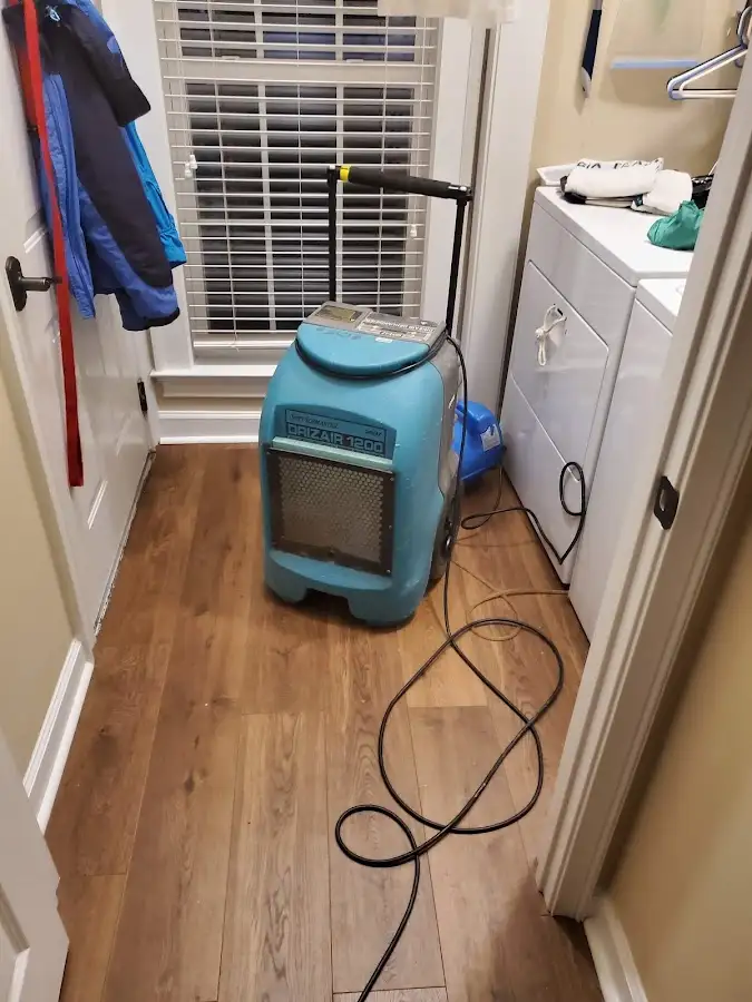 Commercial dehumidifier deployed for Flood Damage Cleanup in Locust Grove